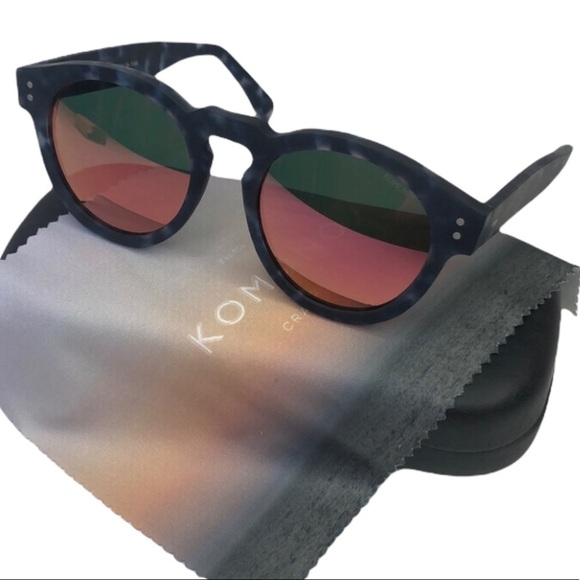 KOMONO Clement Matte Indigo Demi Sunglasses (NEW) round blue - Picture 3 of 12